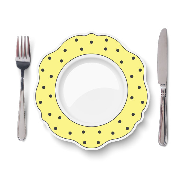 空的白色盘子与图形的边缘和黑色图片下载