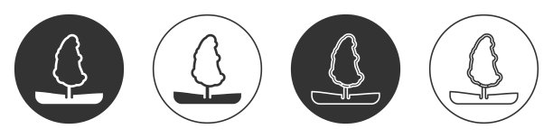 黑色树图标孤立在白色背景图片下载