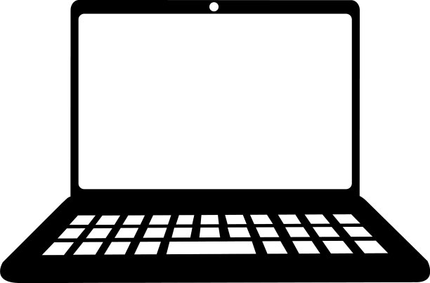 笔记本电脑图标笔记本电脑在平面风格孤立在惠特图片下载