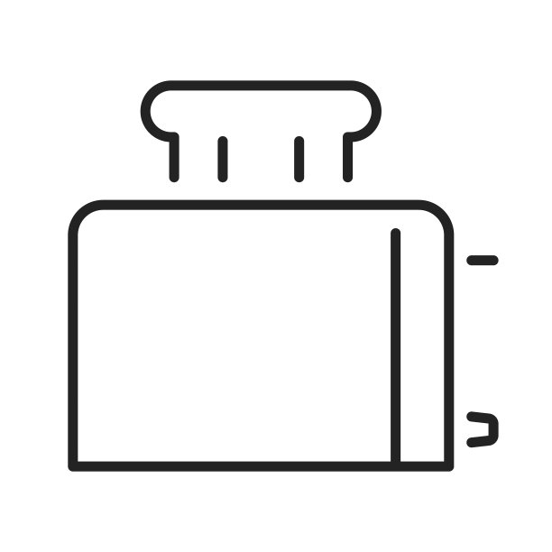 单色烤面包机图标线图片下载