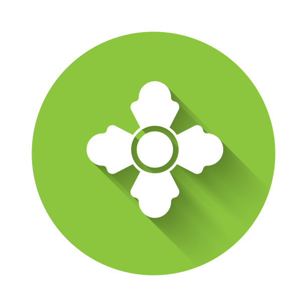 白色消防员图标与长阴影隔离图片下载