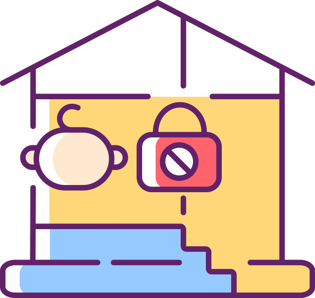 地下室门锁RGB彩色图标图片下载