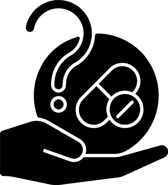 盲法试验黑色标志符号图片下载
