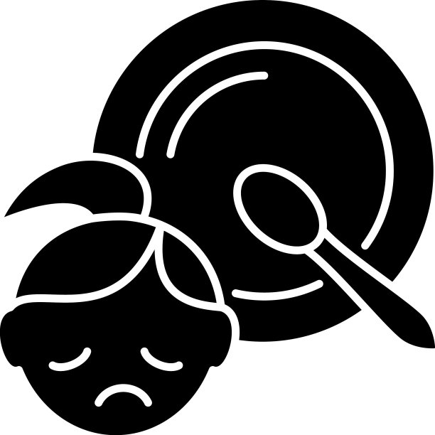 儿童饥饿黑色字形图标图片下载