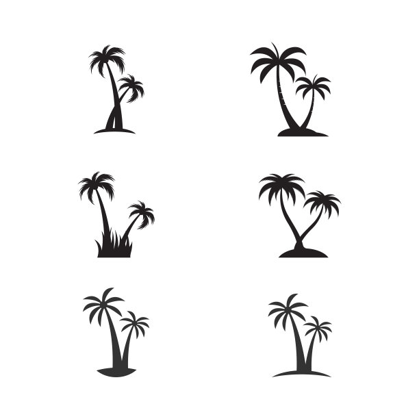 棕榈树夏天标志模板图片下载