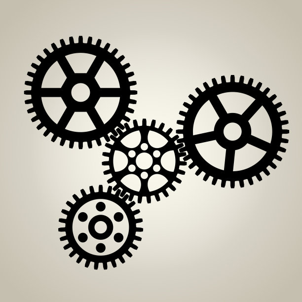 4套大小黑色廓形齿轮图片下载