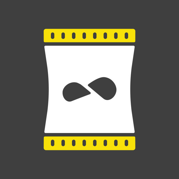 薯片袋图标在黑暗背景快速图片下载