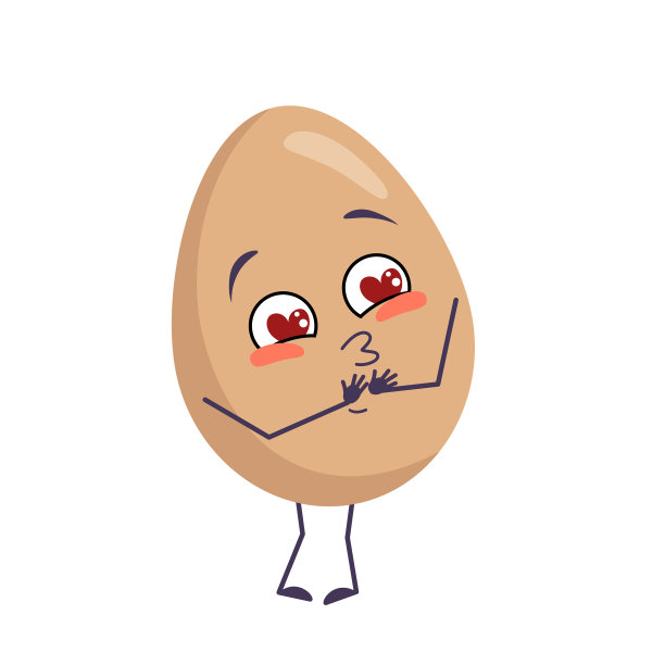 可爱的鸡蛋性格与微笑的爱的情感图片下载