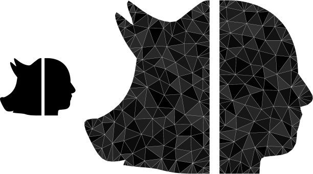 多边形双猪人图标图片下载