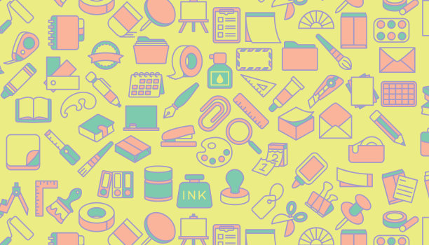 办公用品无缝图案图片下载