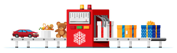 圣诞工厂包装礼品盒图片下载