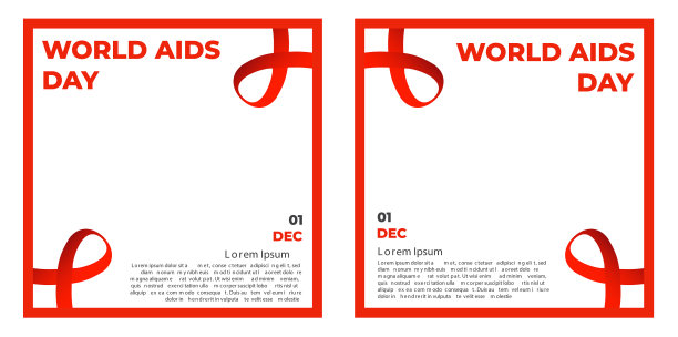 一套世界艾滋病日的社交媒体帖子图片下载