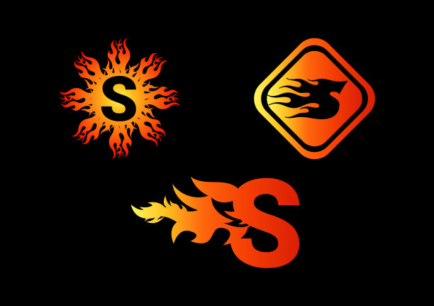 Fire的字母标志和图标设计模板图片下载
