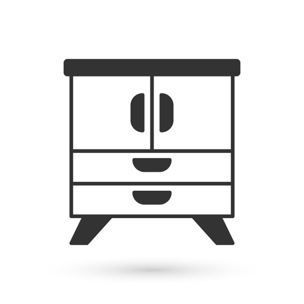 灰色抽屉的图标孤立在白色上图片下载