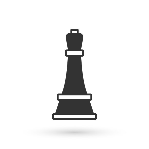灰色象棋图标孤立在白色背景图片下载