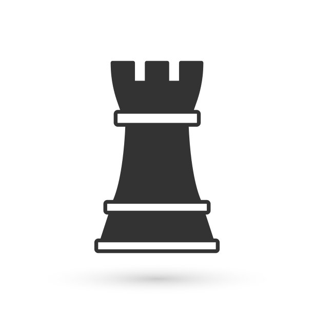 灰色象棋图标孤立在白色背景图片下载