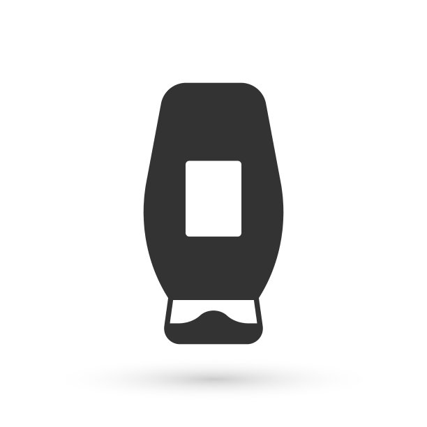 灰色瓶子的洗发水图标孤立在白色图片下载