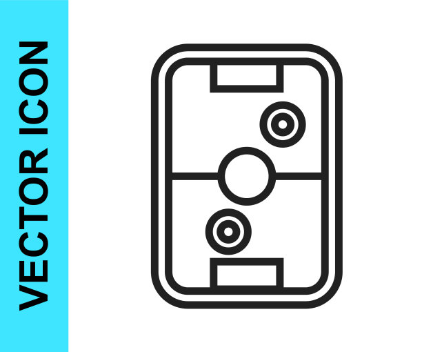 黑线空气曲棍球表图标孤立在白色图片下载