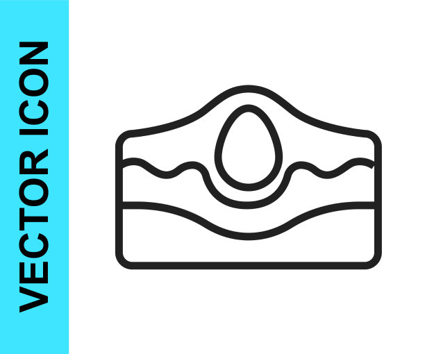 黑线痤疮图标孤立的白色背景图片下载