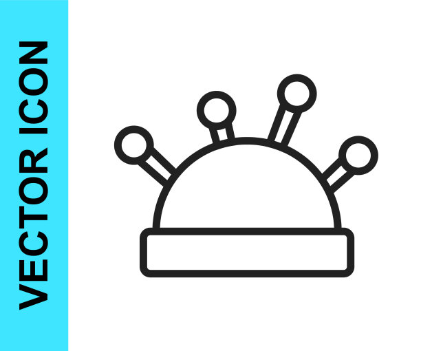 黑线针床与针图标隔离在一起图片下载