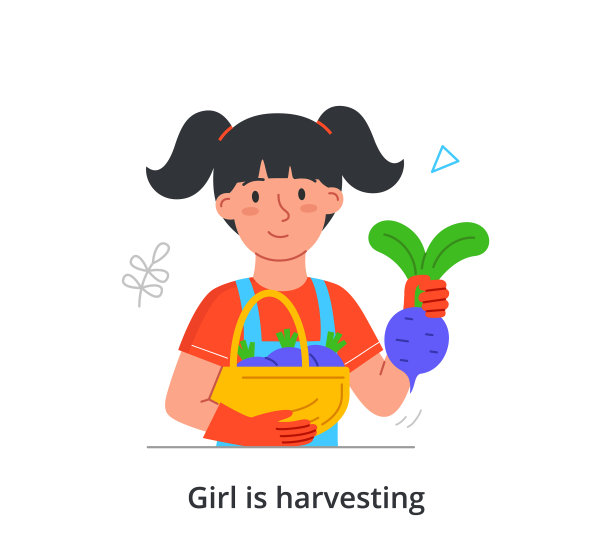 女孩收获概念图片下载