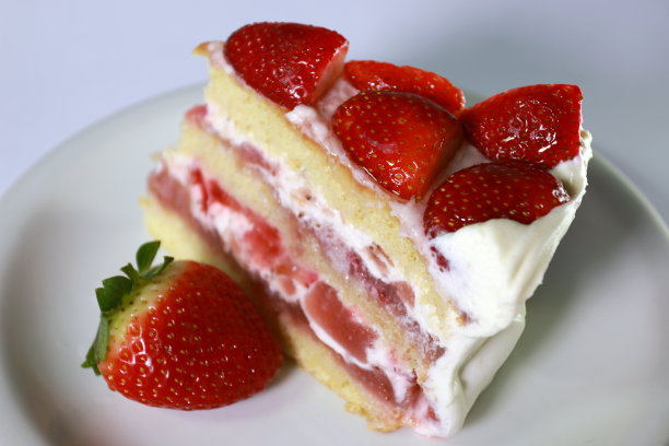 自制草莓蛋糕。图片下载