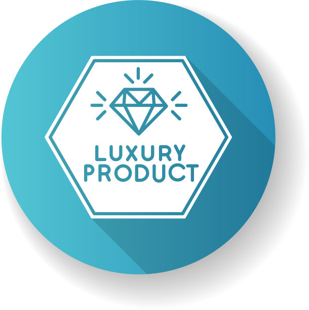 奢侈品蓝色平面设计长阴影字形图片下载