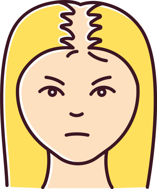 女性脱发RGB颜色图标与女性图片下载