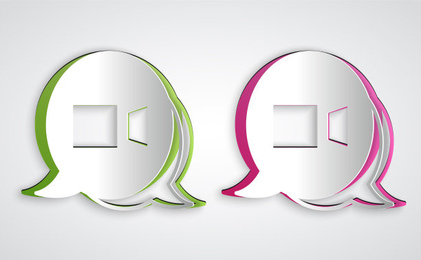 剪纸视频聊天会议图标孤立上图片下载