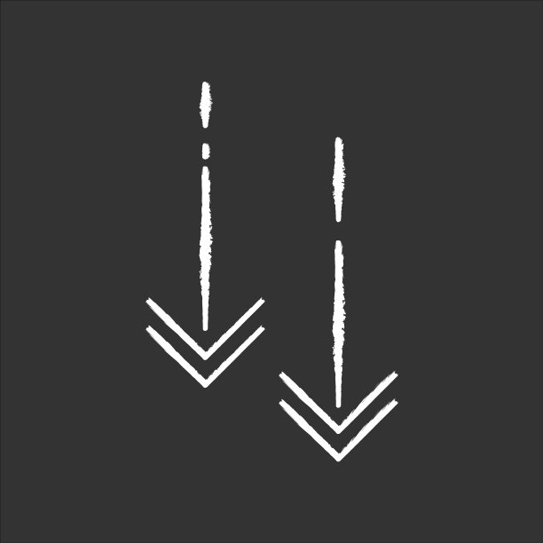 向下移动箭头粉笔白色图标黑色图片下载