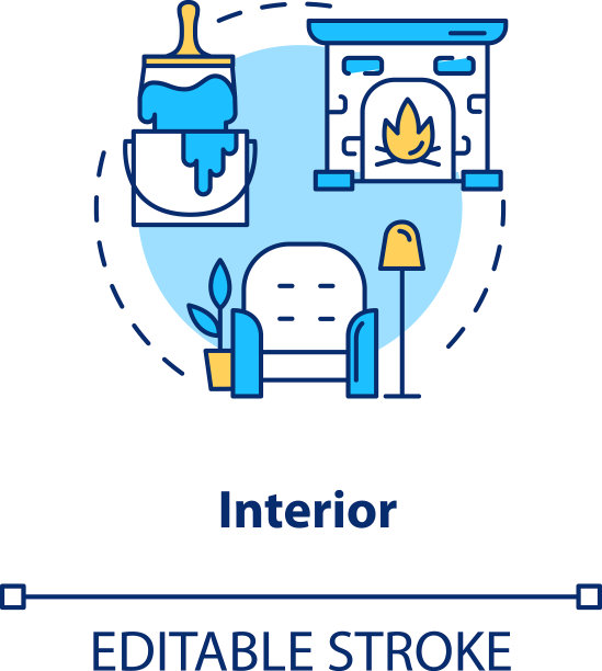 室内设计工作室概念图标家和图片下载