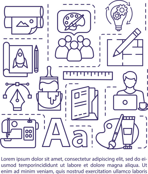 设计工作室概念图标与文字创意图片下载