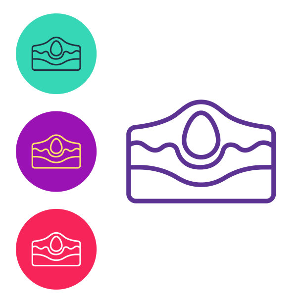 设置线痤疮图标孤立的白色背景图片下载