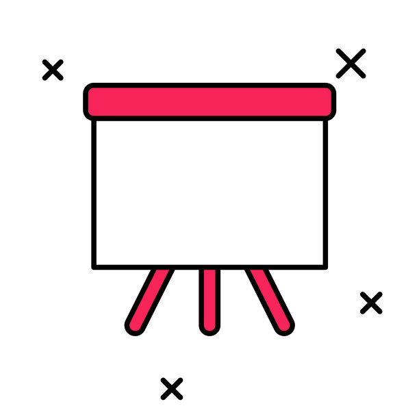 填充轮廓黑板图标孤立在白色图片下载