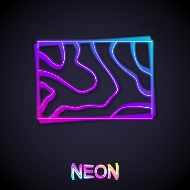 发光的霓虹灯线木梁图标孤立上图片下载