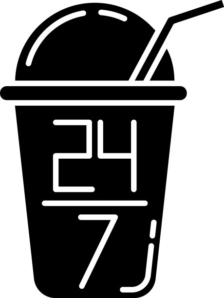 夜间酒吧黑色字形图标24 7小时餐厅20图片下载