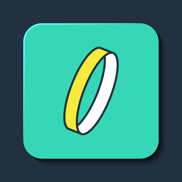 填充轮廓结婚戒指图标孤立的蓝色图片下载