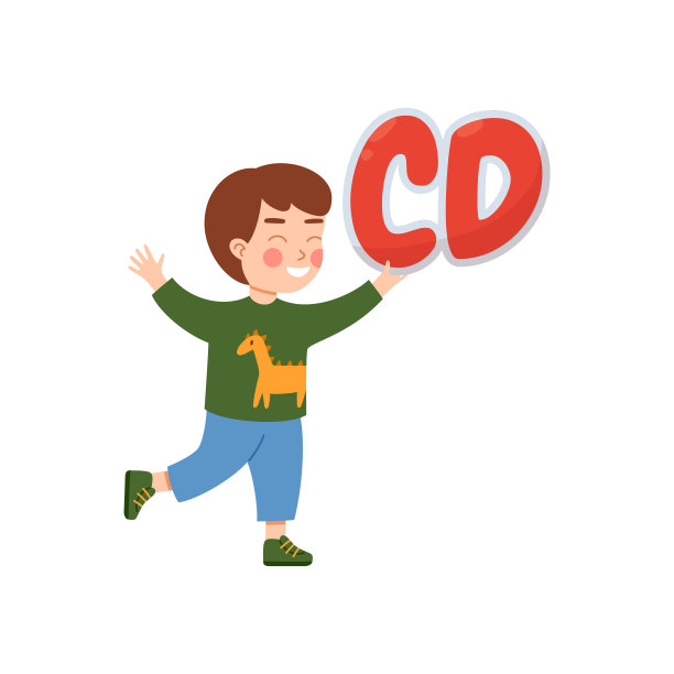 孩子拿着巨大的字母，平面卡通矢量插图孤立。图片下载