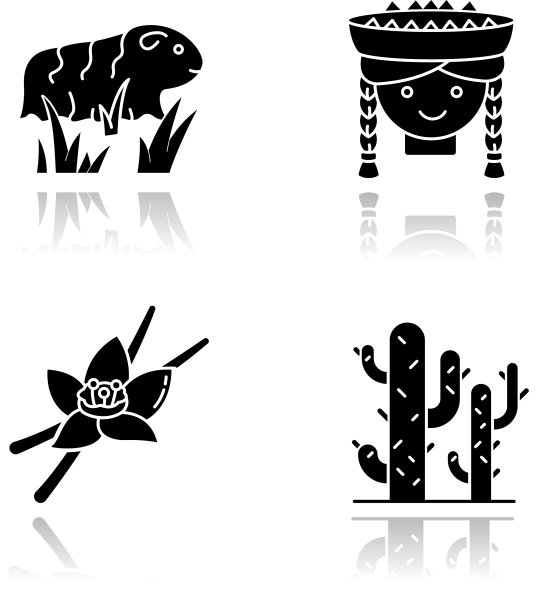 秘鲁投影黑色雕文图标设置印加图片下载