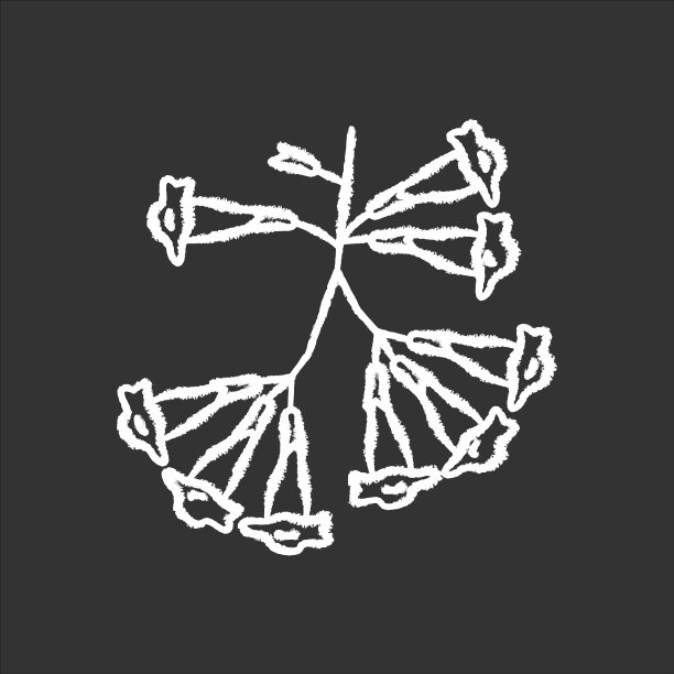 鸡蛋花粉笔白色图标黑色背景ipe图片下载