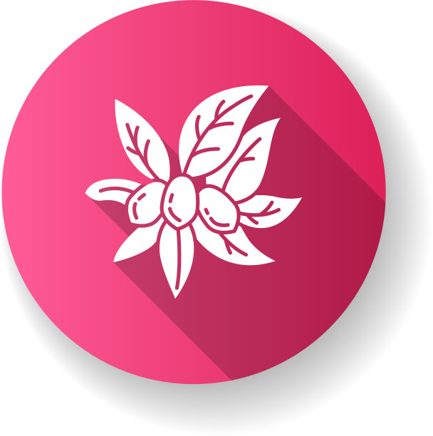 霍霍巴粉红色平设计长影子字形图标图片下载