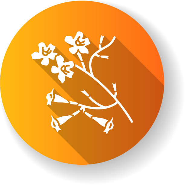 鸡蛋花橙平设计长影子字形图片下载