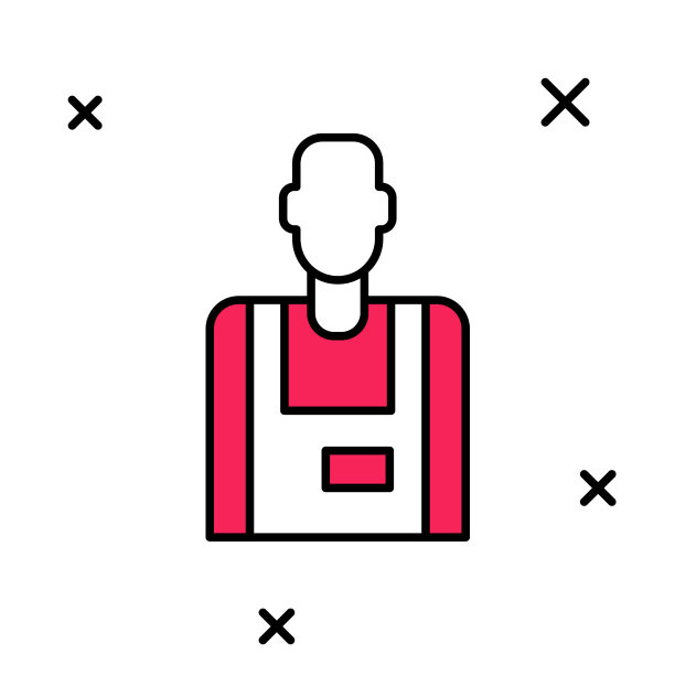 填充轮廓卖家图标孤立在白色图片下载