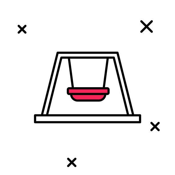 夏天的游戏上，孩子们勾勒出秋千的轮廓图片下载