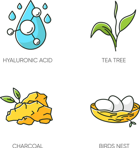 化妆品成分RGB颜色图标集图片下载