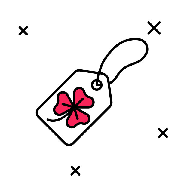 填充轮廓三叶草三叶草叶与标签图标图片下载