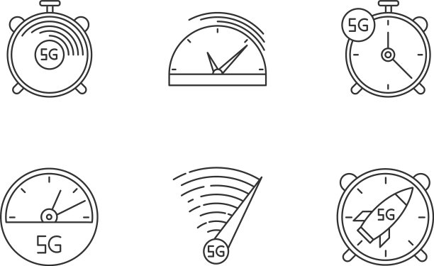 5G快速连接像素线性图标图片下载
