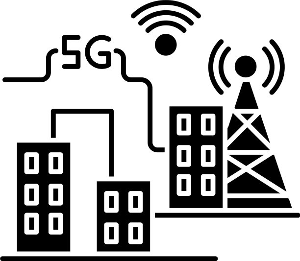 5g智能城市黑色象形图标改善城市图片下载