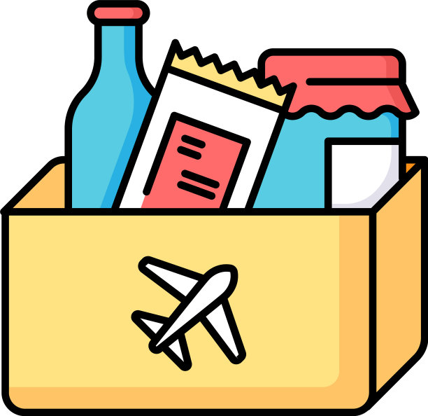 免税购物RGB彩色图标产品在袋图片下载