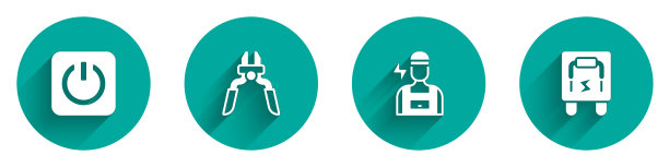 设置电源按钮钳子工具电工和图片下载